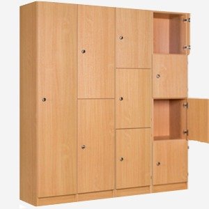 wood lockers, timber lockers