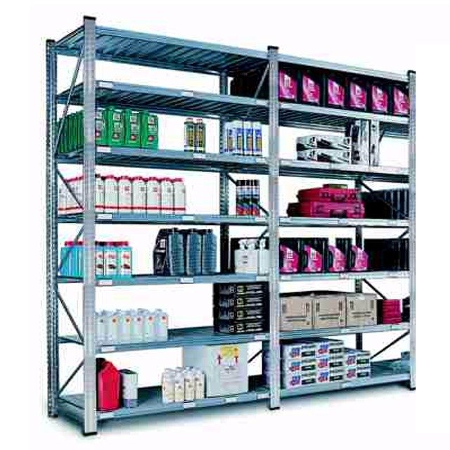 Galvanised retail shop shelving