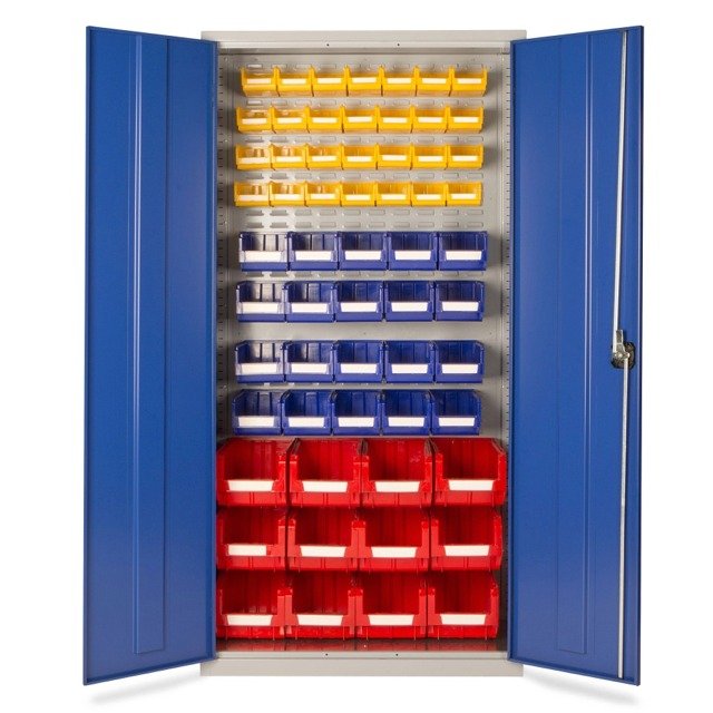 small parts storge plastic bin cupboards