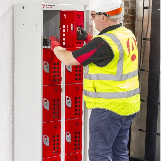 tool battery site charging locker