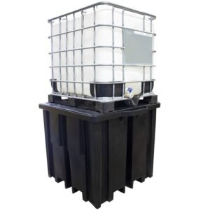 romold bb1fwr recycled ibc spill pallet with 4-way forklift access