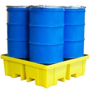 romold bp4fw 4 drum spill pallet with 4 way fork lift access