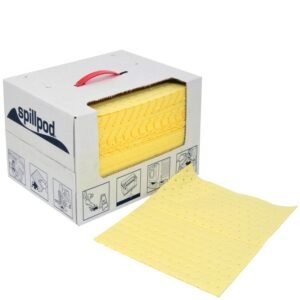 spillpod chemical absorbent pads dispenser box